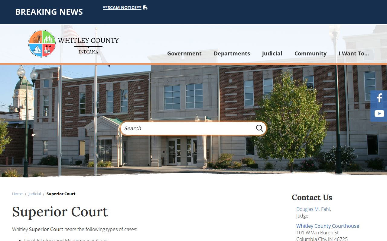 Whitley County traffic warrant Superior Court source