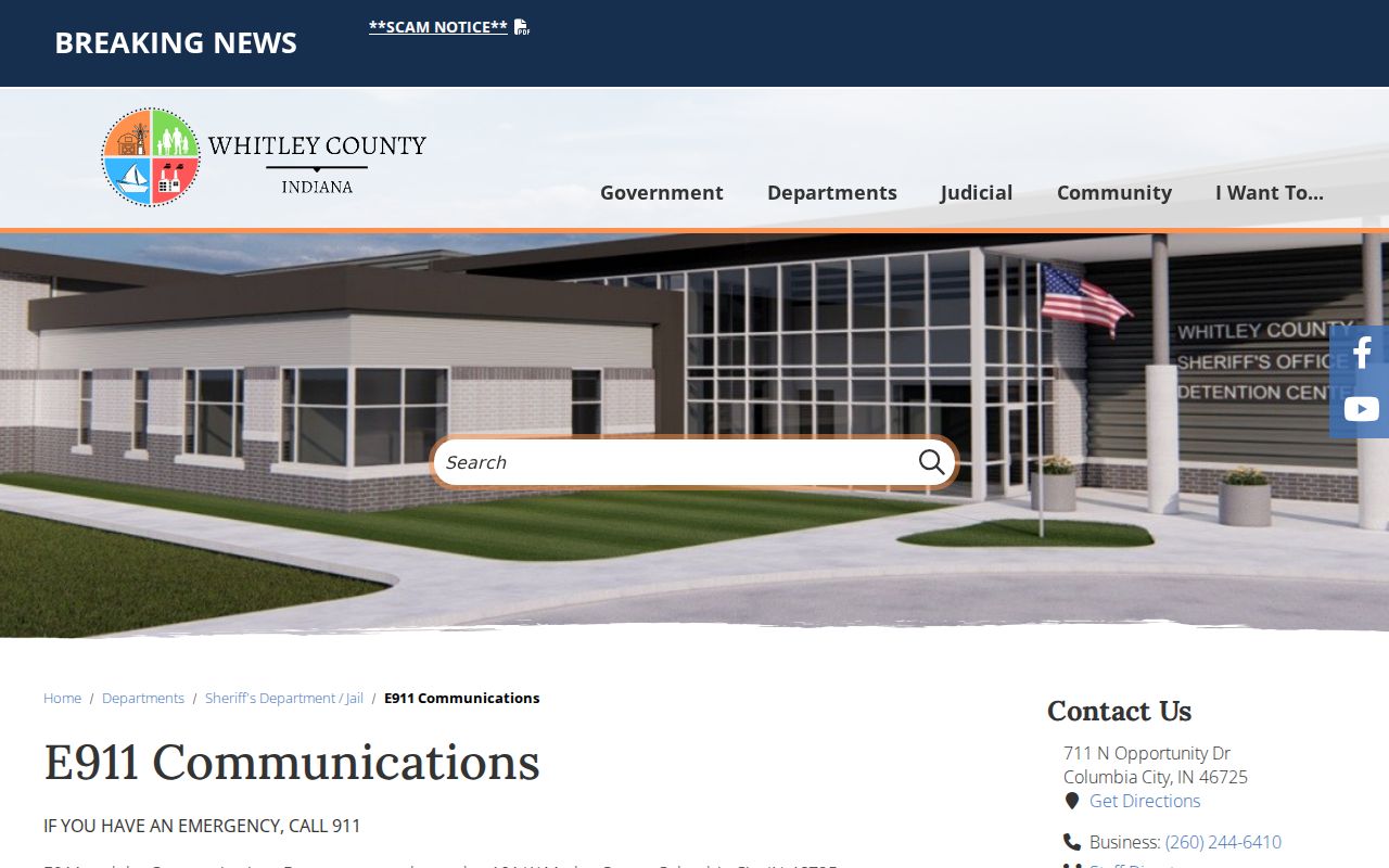 Whitley County warrant records E911 communications source